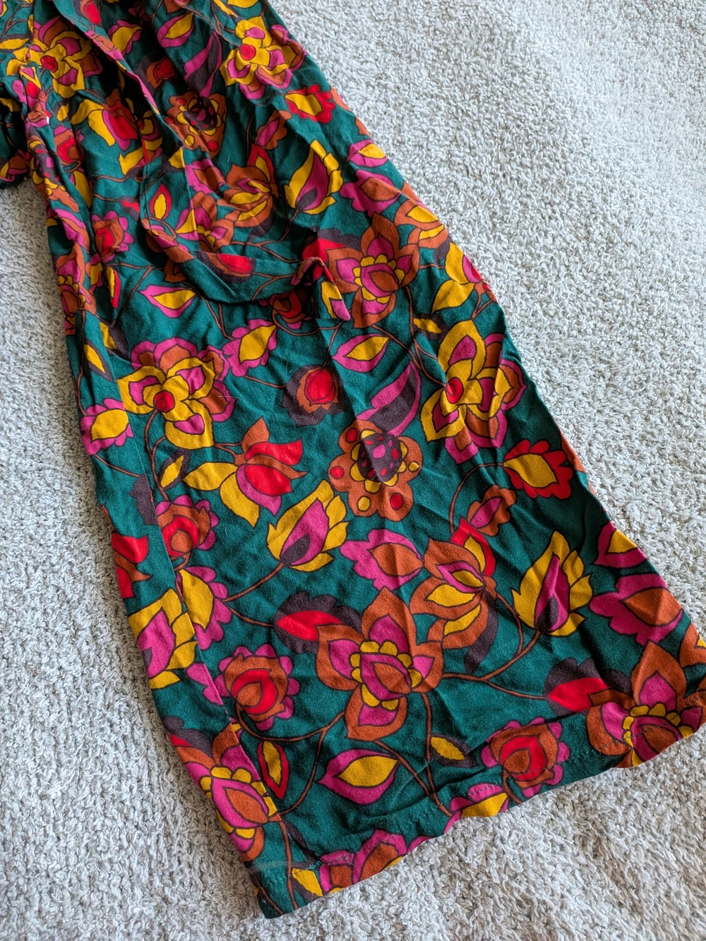 🌼B2G1🌼 Modcloth Teal Floral Tie-Waist Wide-Leg Jumpsuit NWOT - Picture 4 of 11